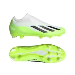 ADIDAS Unisex X Crazyfast .3 Laceless FG Soccer Cleat - Cloud White / Core Black / Lucid Lemon- Regular (D) -Shoe Zone Shop X CRAZYFAST.3 LL FG White HQ4515 22 model
