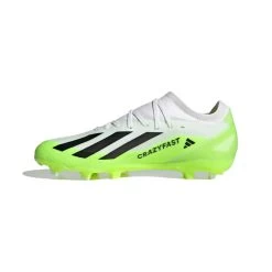 ADIDAS Unisex X Crazyfast .3 FG Cleats- Cloud White / Core Black / Lucid Lemon- Regular (D) -Shoe Zone Shop X Crazyfast.3 Firm Ground Cleats White HQ4534 06 standard