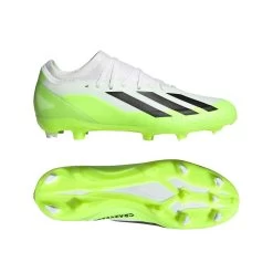 ADIDAS Unisex X Crazyfast .3 FG Cleats- Cloud White / Core Black / Lucid Lemon- Regular (D) -Shoe Zone Shop X Crazyfast.3 Firm Ground Cleats White HQ4534 22 model