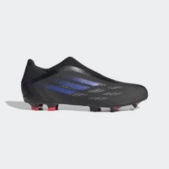 ADIDAS Unisex X Speedflow .3 Laceless FG Soccer Shoe - Black/Sonic Ink/Solar Yellow