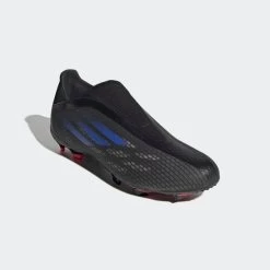 ADIDAS Unisex X Speedflow .3 Laceless FG Soccer Shoe - Black/Sonic Ink/Solar Yellow -Shoe Zone Shop X Speedflow.3 Laceless Firm Ground Cleats Black FY3273 04 standard