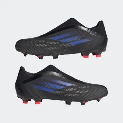 ADIDAS Unisex X Speedflow .3 Laceless FG Soccer Shoe - Black/Sonic Ink/Solar Yellow -Shoe Zone Shop X Speedflow.3 Laceless Firm Ground Cleats Black FY3273 09 standard