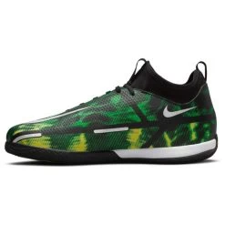 JR Nike Phantom GT2 DF SW IC Soccer Shoe - Black/Mtlc Platinum/Green Strike -Shoe Zone Shop dm0740 003 phslh001