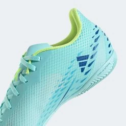 Unisex Adidas X Speedportal .4 IC Soccer Shoe - Clear Aqua/Powder Blue/Solar Yellow- Regular (D) -Shoe Zone Shop gw8502 d2 ecom