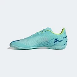 Unisex Adidas X Speedportal .4 IC Soccer Shoe - Clear Aqua/Powder Blue/Solar Yellow- Regular (D) -Shoe Zone Shop gw8502 smc ecom