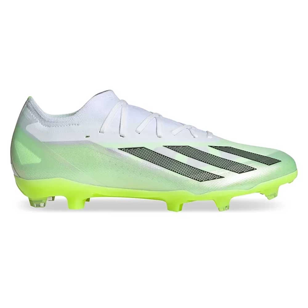 Unisex Adidas X CRAZYFAST.2 FG Soccer Shoe - White, Core Black, Lucid Lemon - Regular (D) 3 Unisex Adidas X CRAZYFAST.2 FG Soccer Shoe - White, Core Black, Lucid Lemon - Regular (D)
